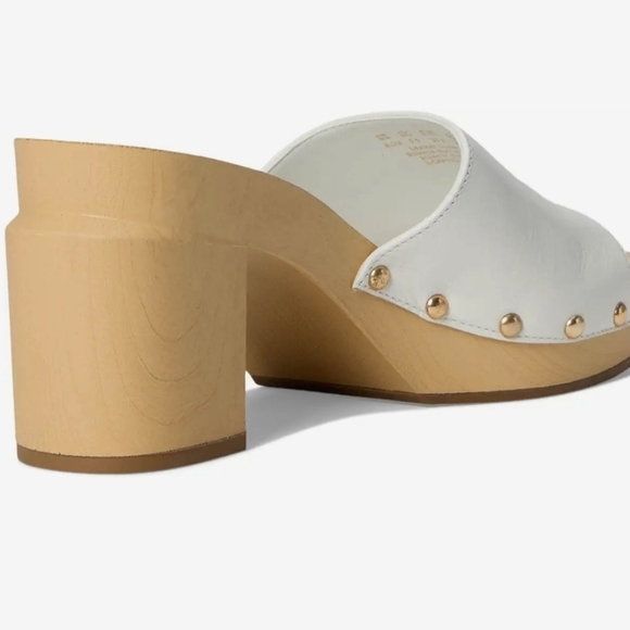 🤍🔹️FRANCO SARTO 🔹️White Made In Brazil Leather Capri Clog Sandals - Picture 5 of 5